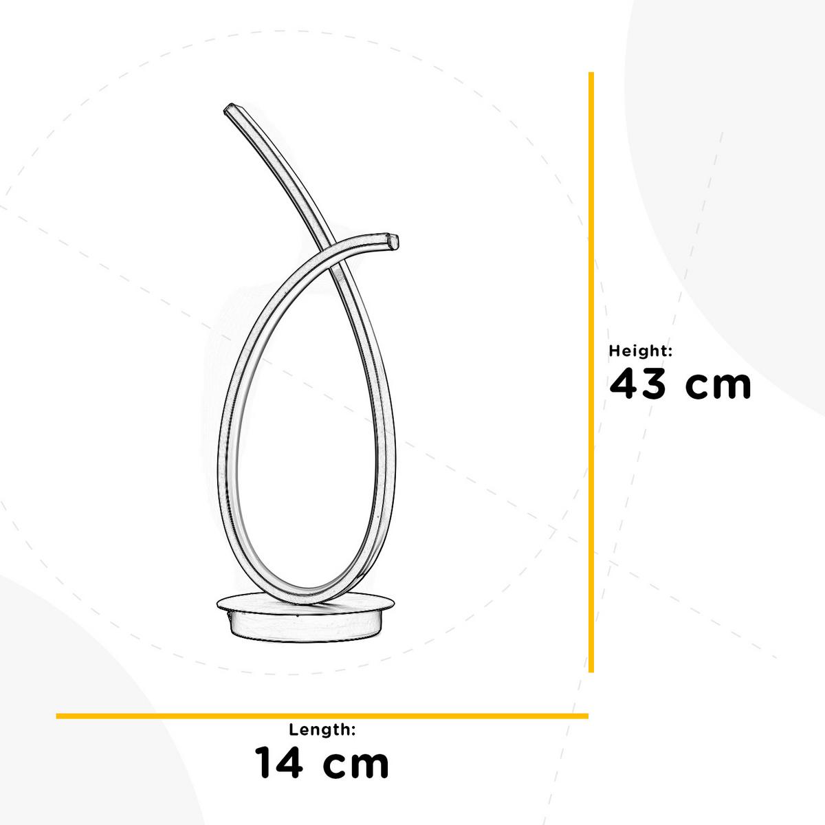 Led-tischleuchte 5048/l - Goldfarben/Schwarz, Design, Metall (14/14/43cm)