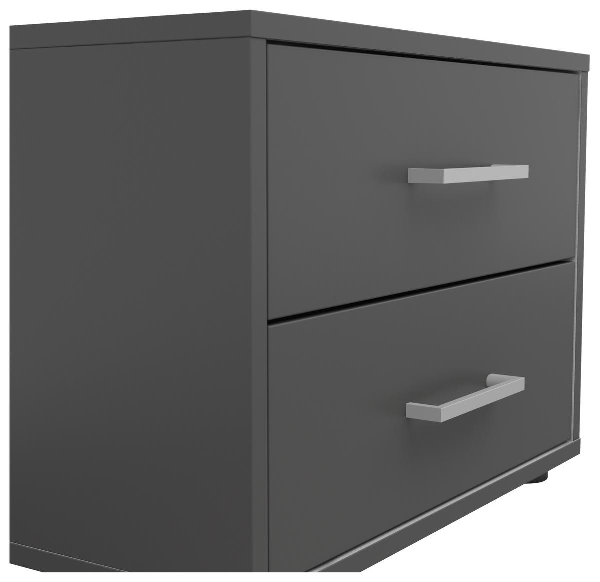 Nachtkästchen Smart 2 Graphit H: 38 Cm - Anthrazit/Grauweiß, Basics, Holzwerkstoff (50/38/35cm)