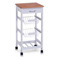 Servierwagen Weiß Bxhxt: 37x37x76,5 Cm - Weiß, Basics, Holz/Holzwerkstoff (37/37/76,5cm) - Zeller Present