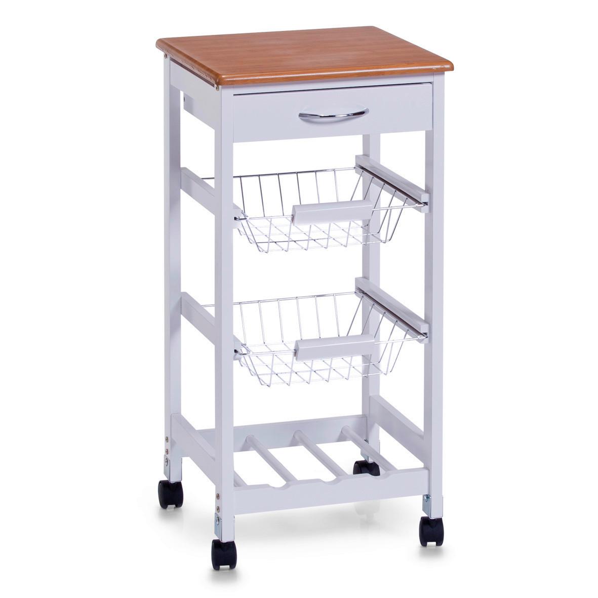 Servierwagen Weiß Bxhxt: 37x37x76,5 Cm