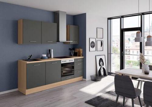 Küchenleerblock Ip1200 - Eichefarben/Graphitfarben, Design, Holzwerkstoff (230cm) - Impuls