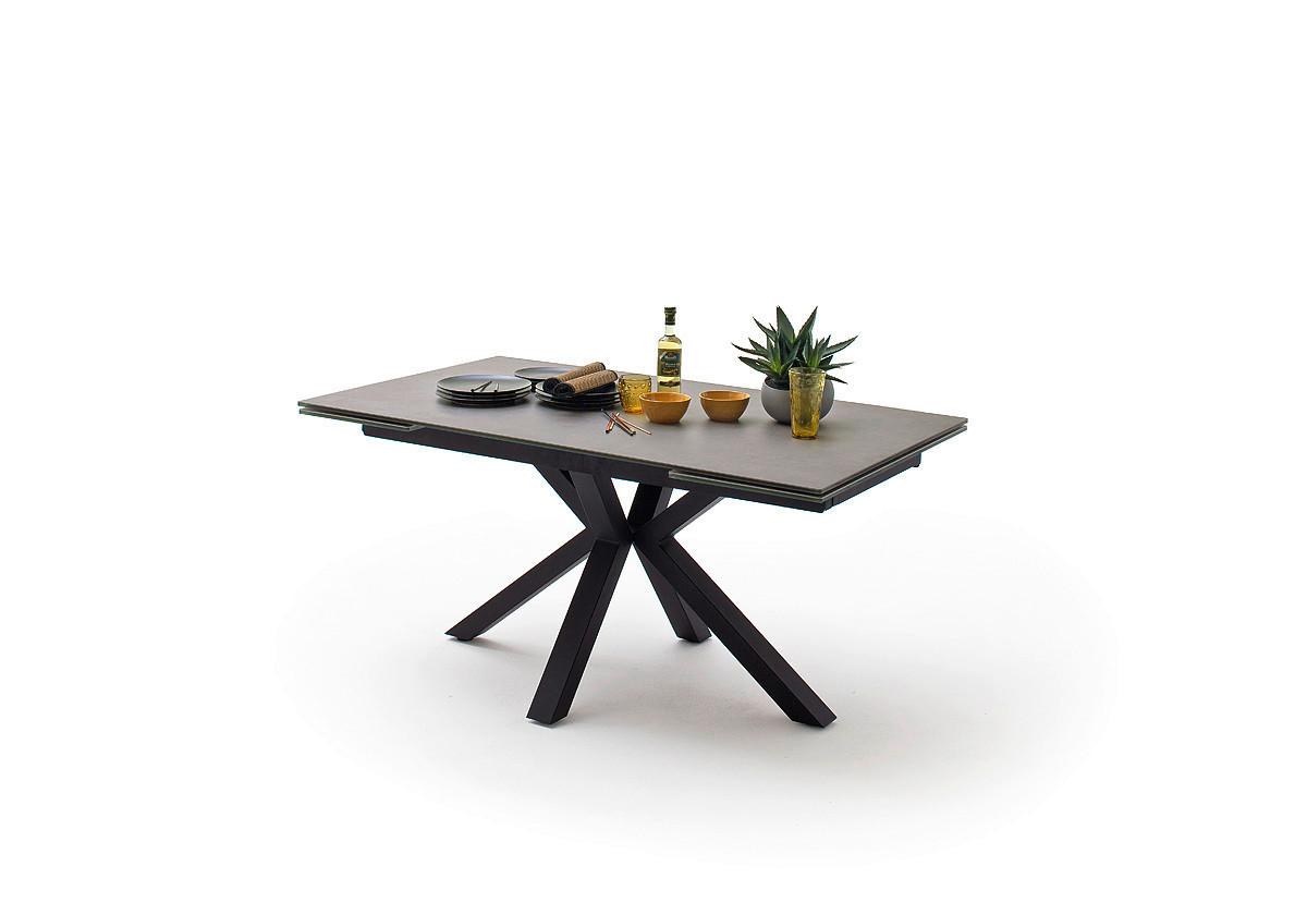 Ausziehtisch Nagano 160 Az 160-240x76x90 Cm Anthrazit - Anthrazit/Schwarz, Trend, Keramik/Metall (160-240/76/90cm)