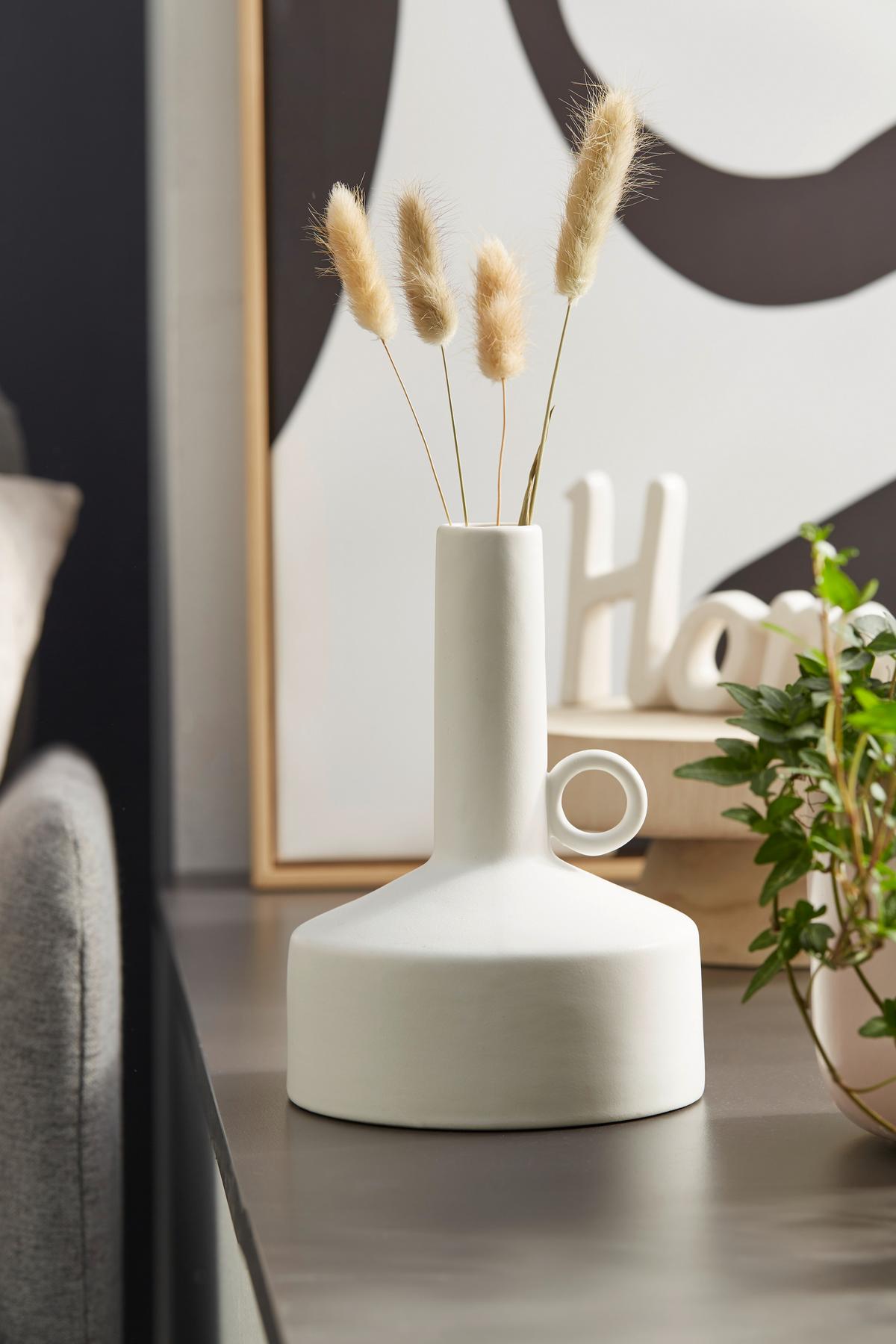 Vase Eliott Bauchig Keramik Weiß H: 19,2 cm - Weiß, Basics, Keramik (14/19,2cm) - Luca Bessoni