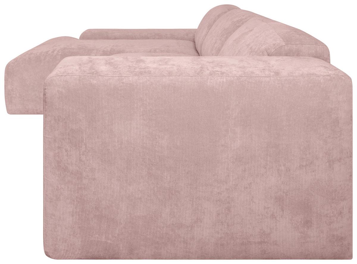 Ecksofa Hannah Rosa 170x343 cm - Schwarz/Rosa, Design, Textil (170/343cm) - MID.YOU