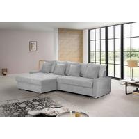 Ecksofa mit Schlaffunktion Salvador und Bettkasten Grau - Wengefarben/Silberfarben, MODERN, Holz/Textil (164/293cm) - MID.YOU