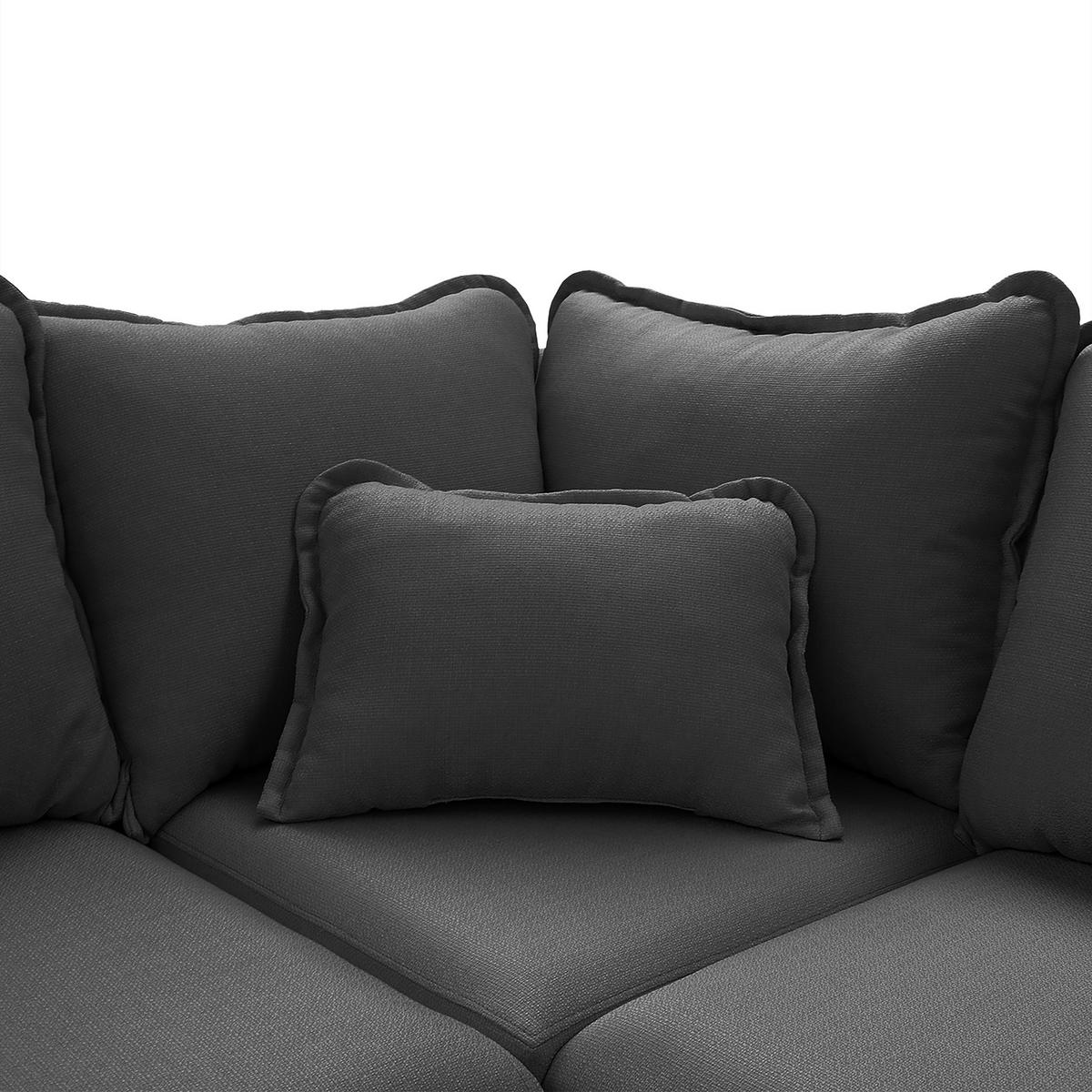 Wohnlandschaft Beata D.grau U:167x296x170 cm - Wengefarben/Dunkelgrau, Design, Textil (167/296/170cm) - Livetastic