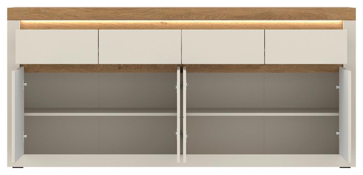 Vitrine Naxxar Eichefarben/kaschmir B: 194 Cm - Kaschmir/Eichefarben, Trend, Holzwerkstoff (194/89,3/39,6cm)