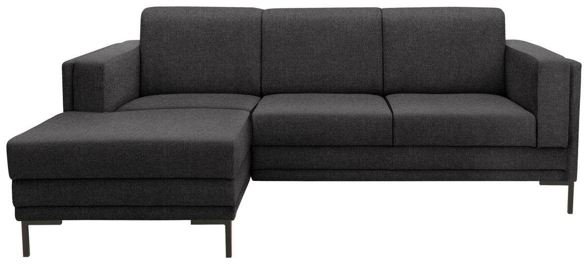 Ecksofa Looks Vii - Anthrazit/Schwarz, Design, Textil (214/146cm) - LOOKS by W.Joop