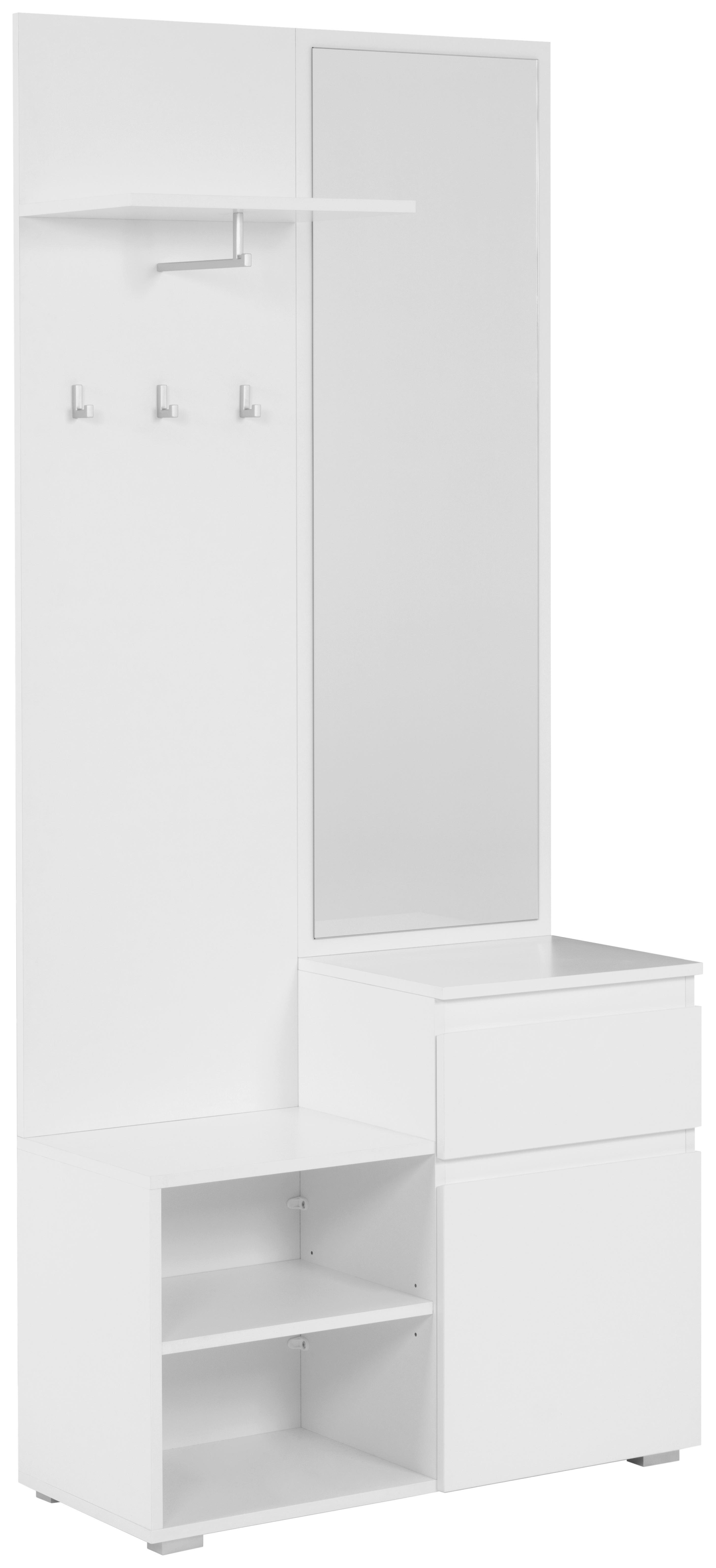 Garderobe Image Weiß B: 85 cm - Weiß, LIFESTYLE, Holzwerkstoff (85/195/37cm) - MID.YOU