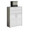 Aktenschrank Holzwerkstoff Grau/Weiß B: 84,5 cm - Weiß Hochglanz/Grau, MODERN, Holzwerkstoff (84,5/114/33cm) - MID.YOU