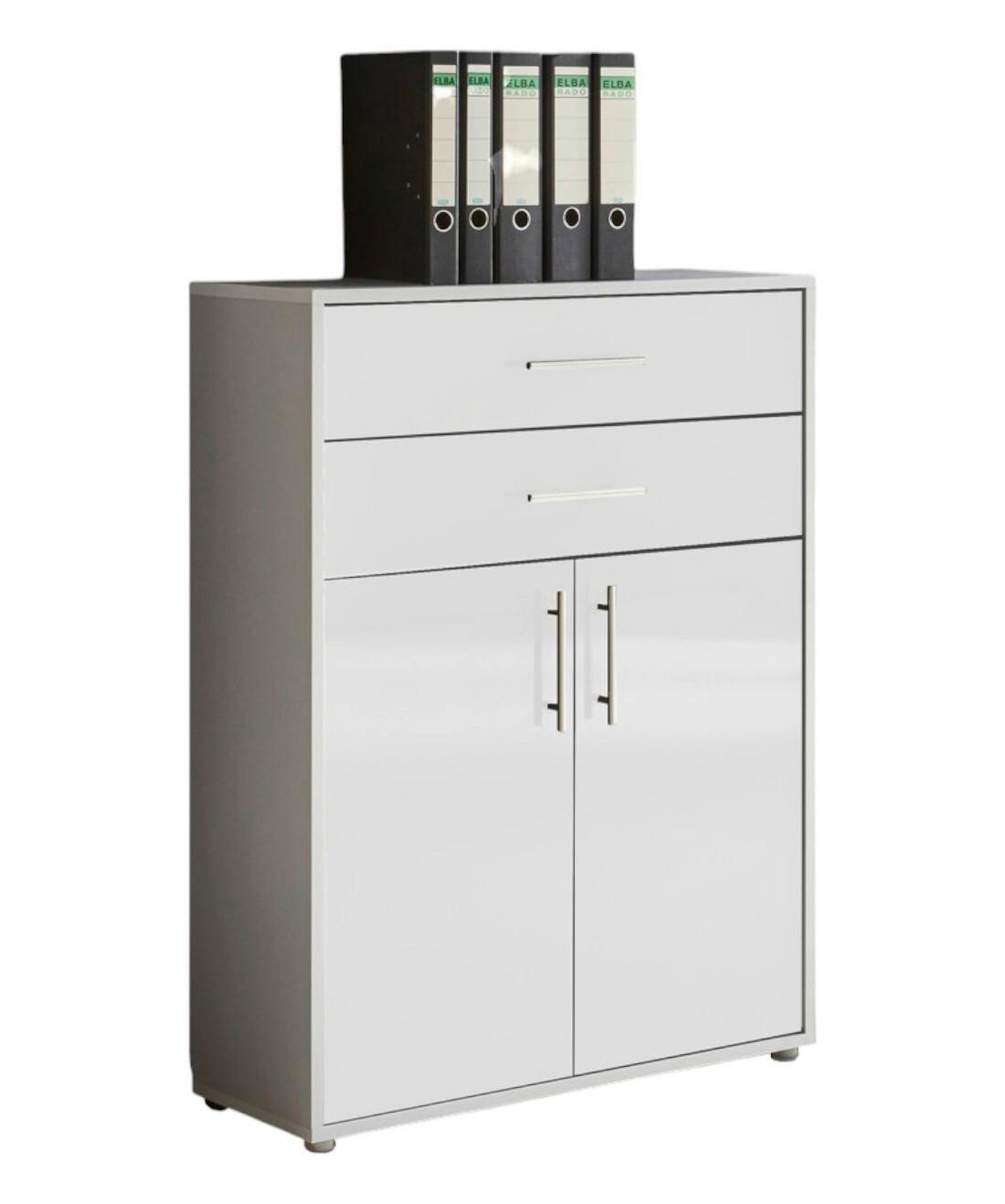 Aktenschrank Holzwerkstoff Grau/Weiß B: 84,5 cm