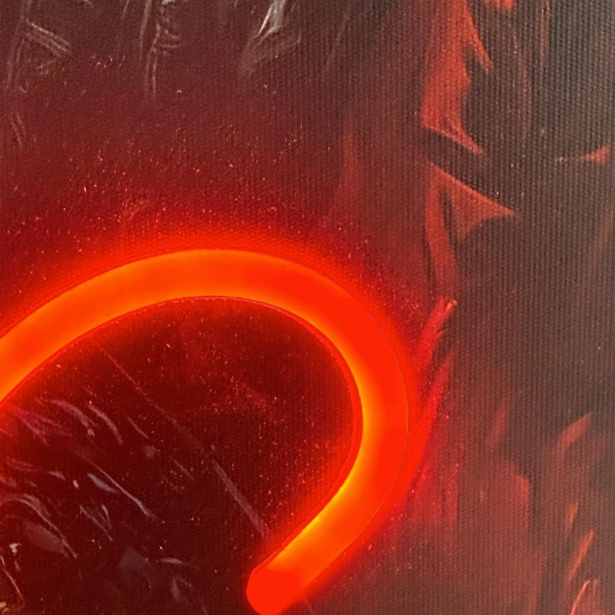 LED-Bild Neon Gold King Lion - Schwarz, Basics, Holzwerkstoff/Kunststoff (70/100/3,5cm)