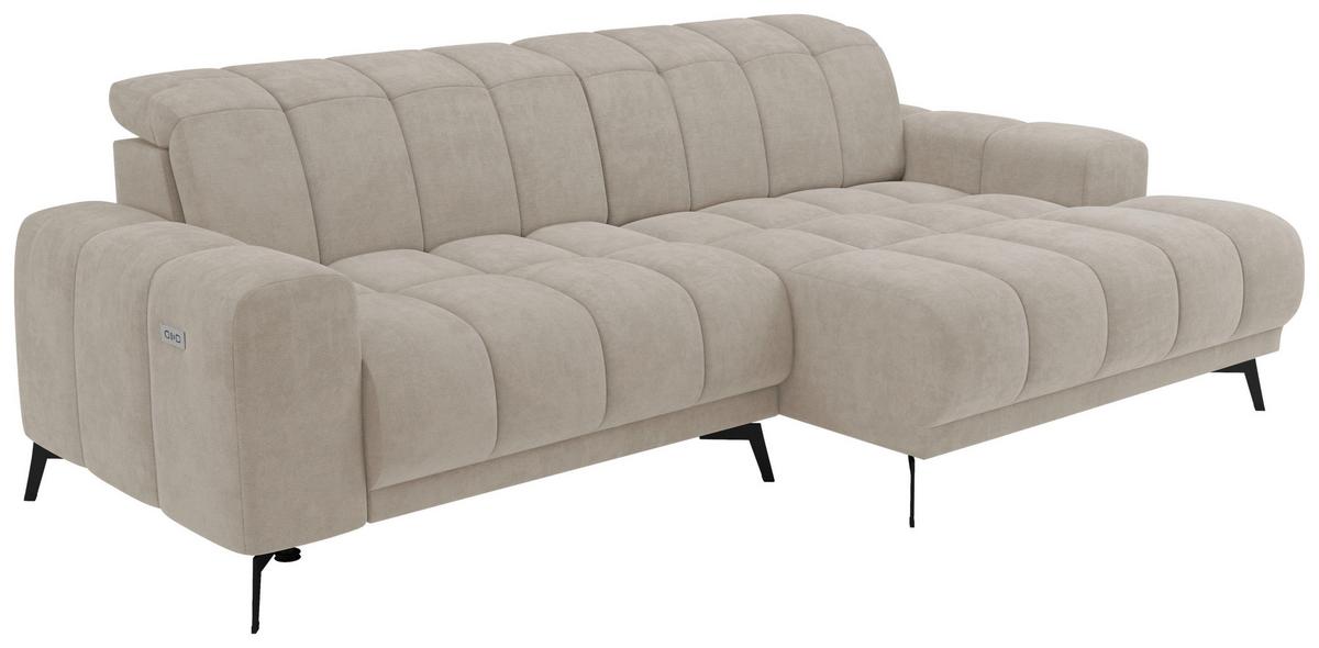 Rohová sedačka LAYA, pravá, hnědá tkanina MEMPHIS - hnědá, Moderní, textil (250/155cm) - Premium Living