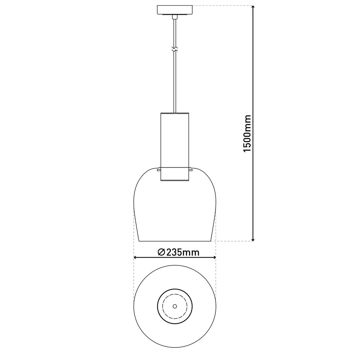 Pendelleuchte 6145545 1er - Bernsteinfarben/Schwarz, Design, Glas/Metall (23,3/150cm) - Näve