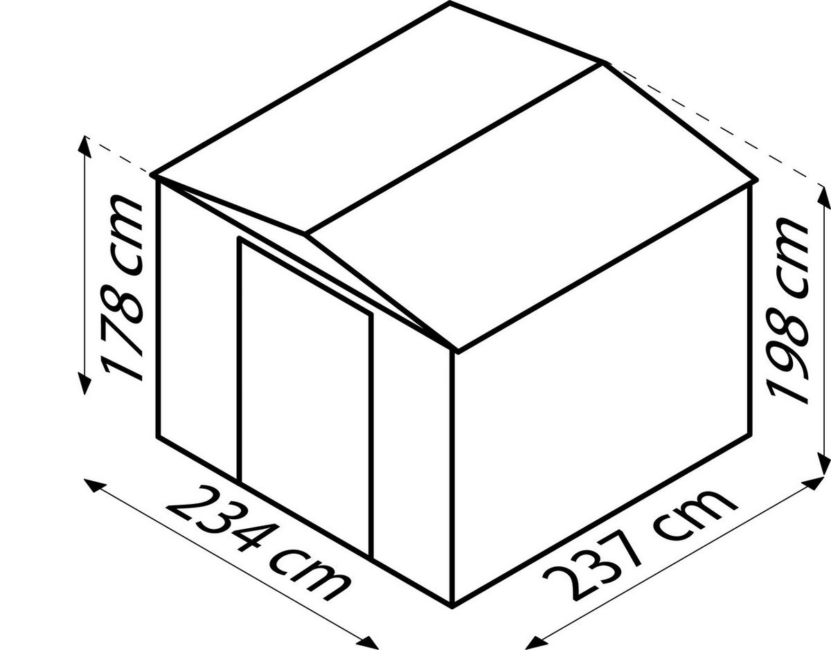 Gerätehaus Ohne Boden 245x198x247 Cm - Anthrazit, Basics, Metall (245/198/247cm)