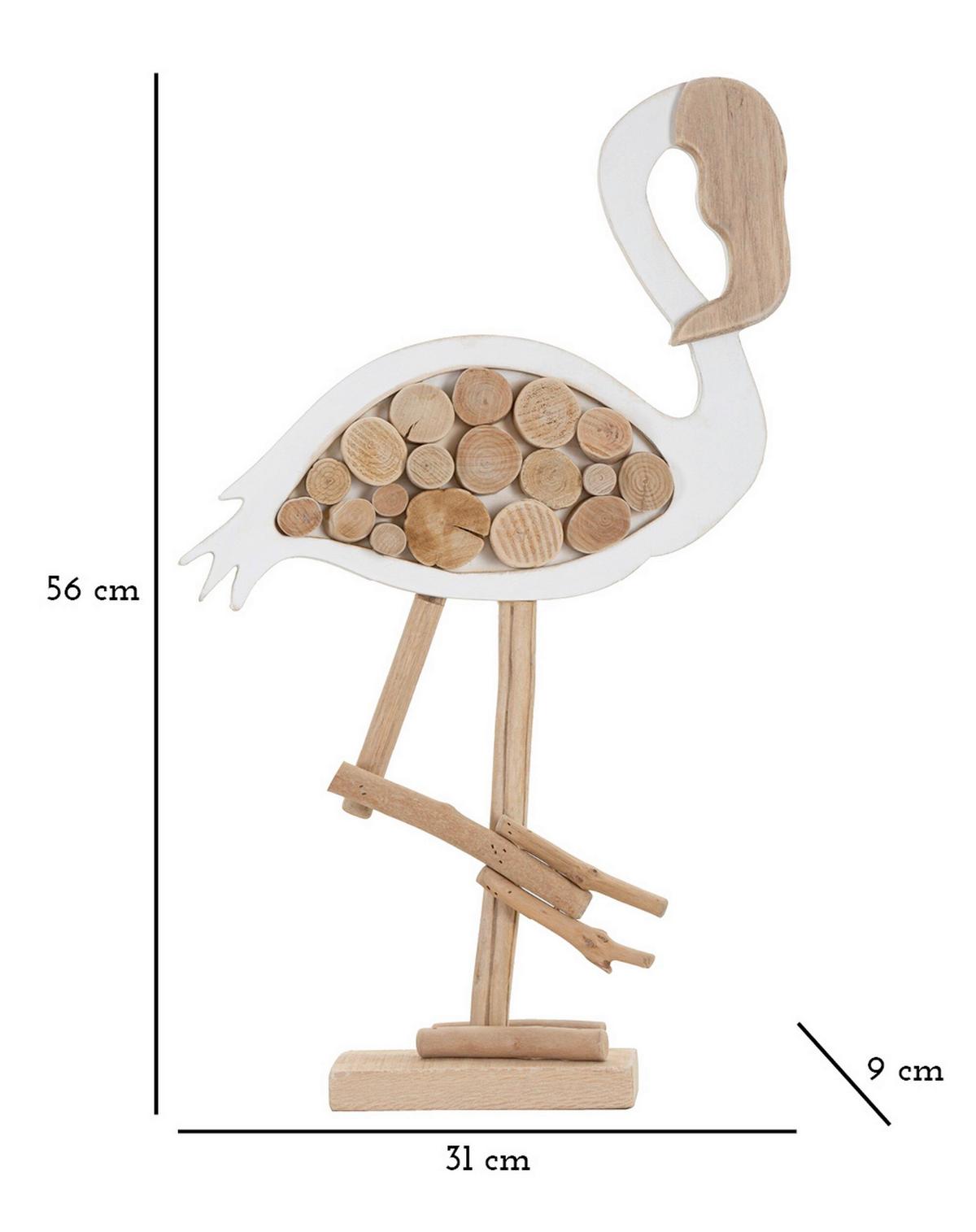 Skulptur Holzwerkstoff, Weiß/natur - Basics, Holzwerkstoff (31/56/9cm)