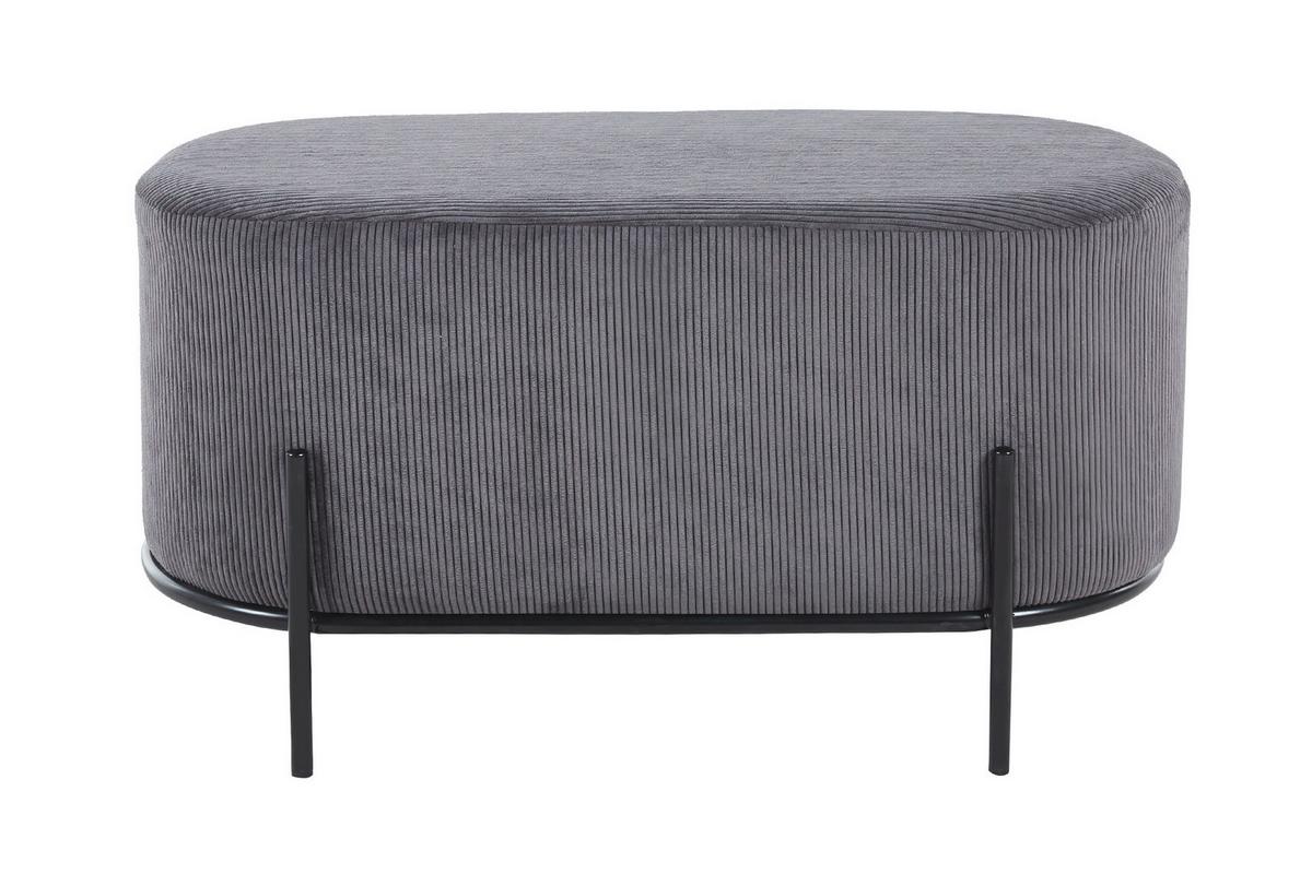 Hocker Grau B: 80 Cm - Schwarz/Grau, MODERN, Textil (80/42/40cm) - Livetastic