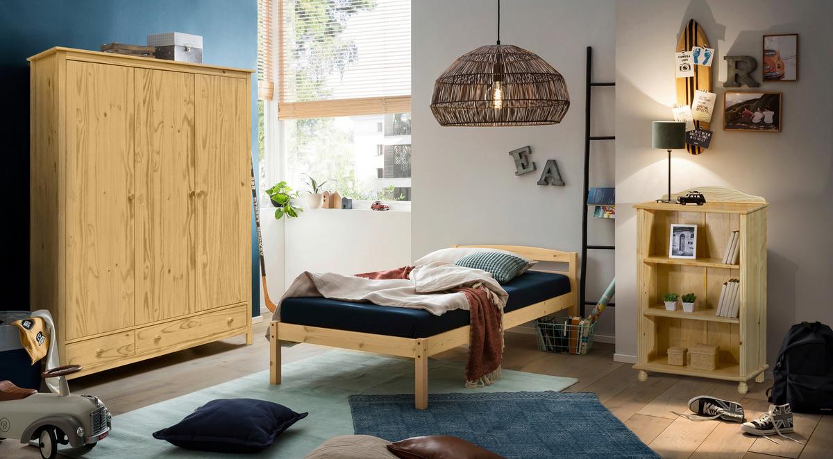 Kleiderschrank Naturfarben B: 144cm - Naturfarben, Natur, Holz (144/190/58cm) - Livetastic