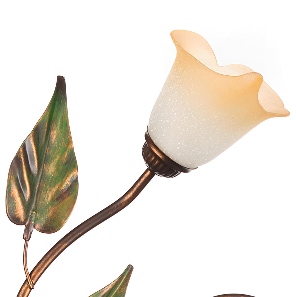 Deckenleuchte 4620/Pl3 - Bronzefarben/Olivgrün, Natur, Glas/Metall (50/20/50cm)