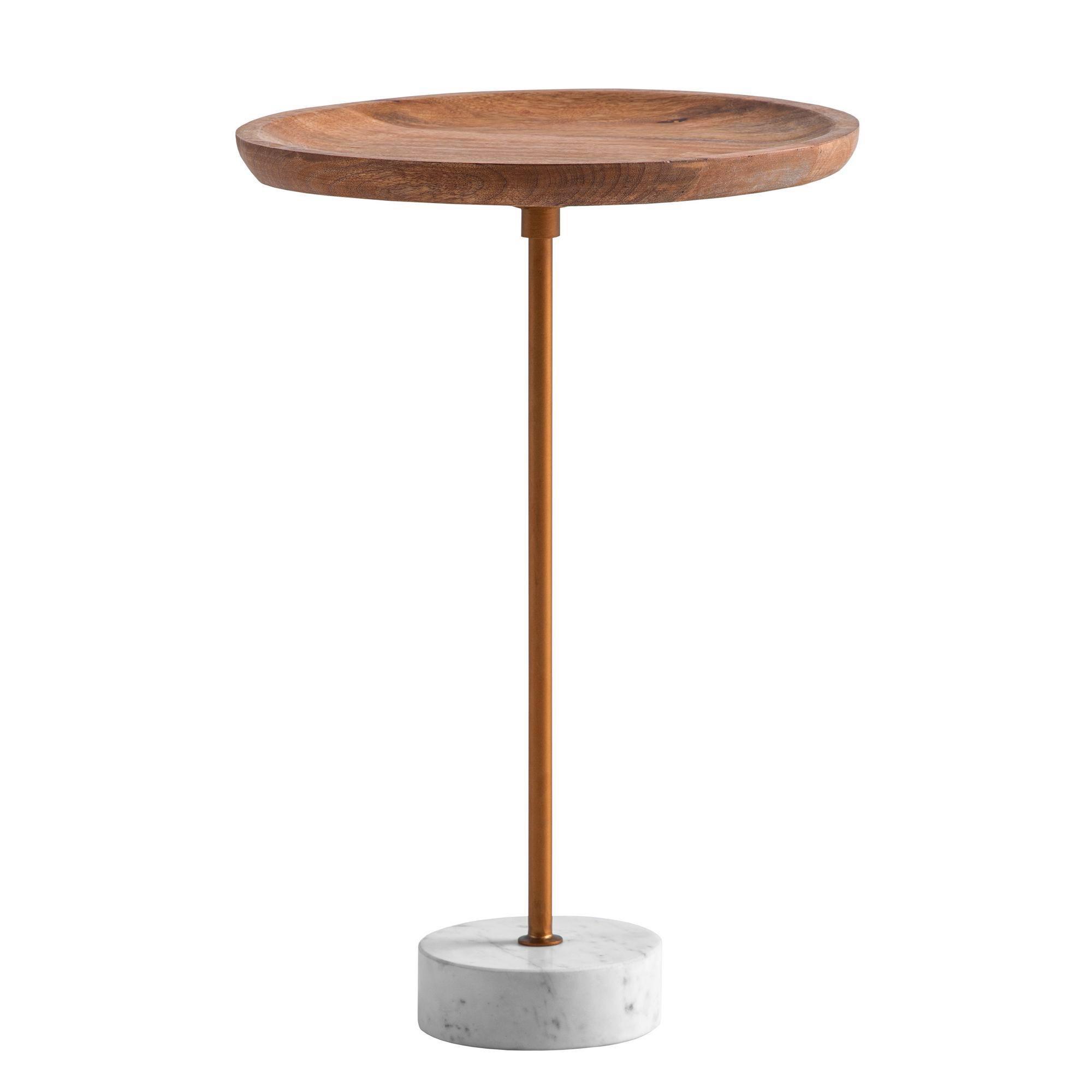 Beistelltisch Goldfarben, Eiche L: 40 Cm - Eichefarben/Goldfarben, Design, Holz/Stein (40/40/55cm) - Livetastic