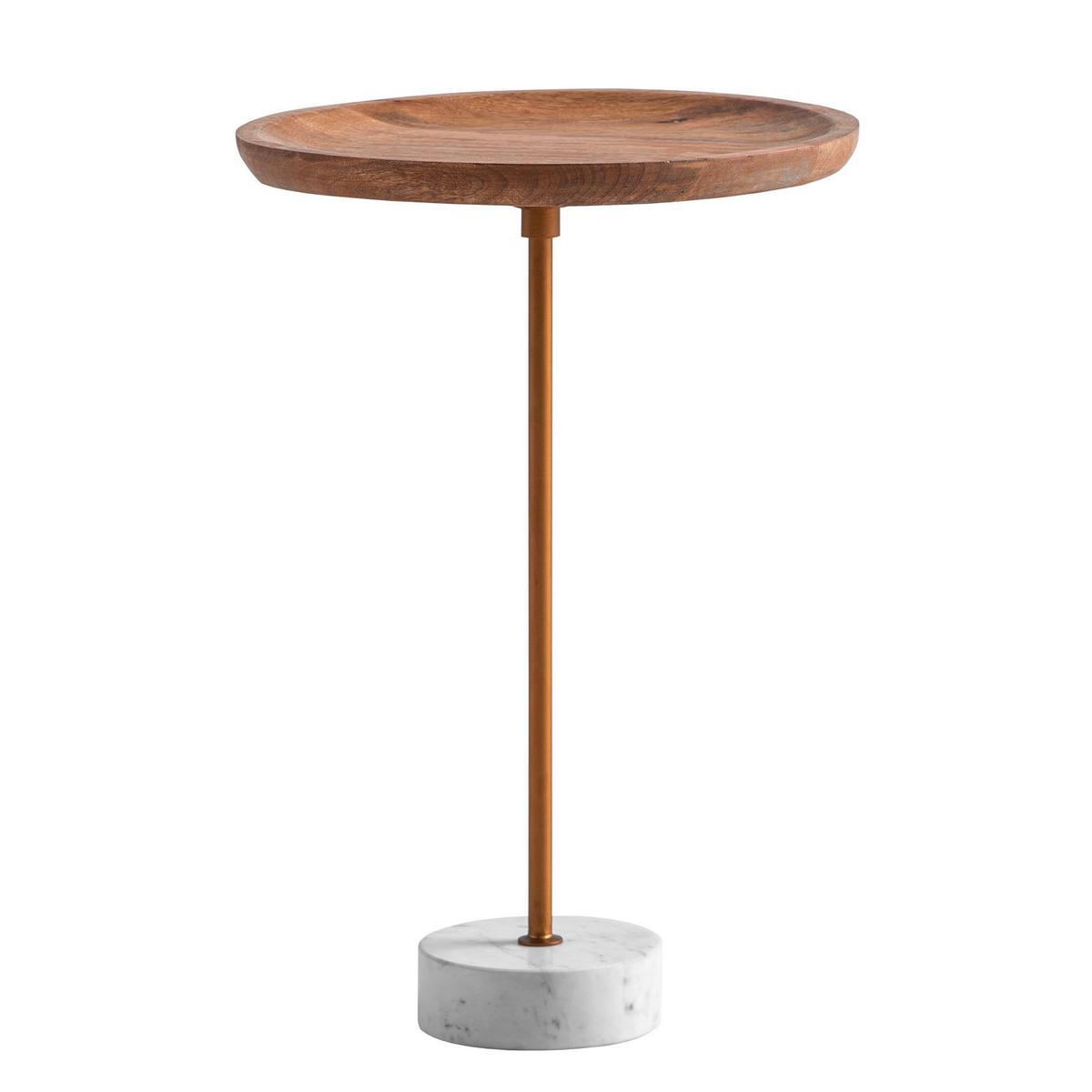 Beistelltisch Goldfarben, Eiche L: 40 Cm - Eichefarben/Goldfarben, Design, Holz/Stein (40/40/55cm) - Livetastic