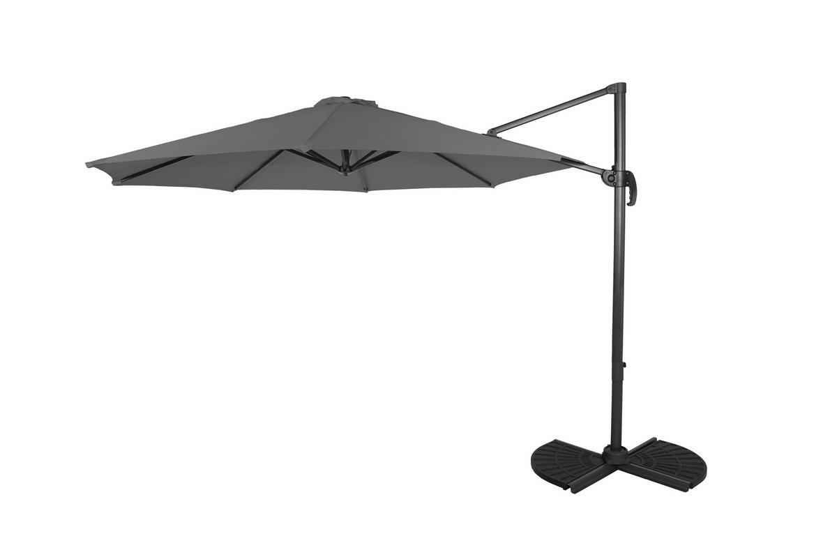 Ampelschirm Deluxe-Ampelschirm - Anthrazit/Schwarz, Basics, Textil/Metall (300/250/356cm) - Gardenson