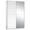 Schwebetürenschrank Mit Spiegel 125cm Fast, Weiß - Silberfarben/Weiß, Basics, Glas (125/195,5/38cm) - P & B
