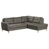 Ecksofa Nordic Schlammfarben S: 236x190 cm - Schlammfarben/Buchefarben, Design, Leder/Textil (236/190cm) - Livetastic