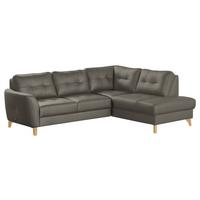 Ecksofa Nordic Schlammfarben S: 236x190 cm - Schlammfarben/Buchefarben, Design, Leder/Textil (236/190cm) - Livetastic