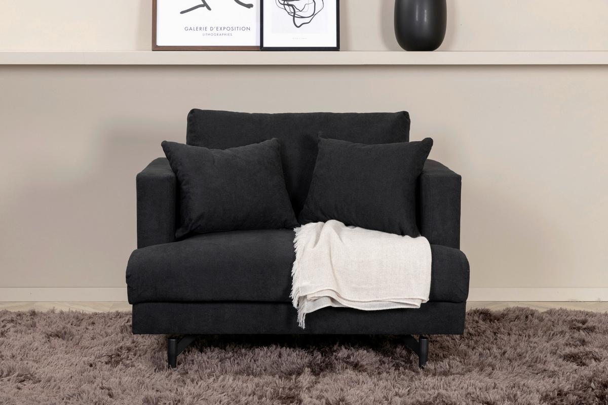 Sessel Sofia - Schwarz, Design, Textil/Metall (104/82/92cm) - Livetastic