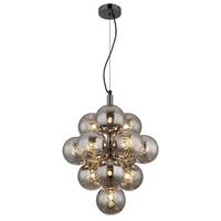 Hängeleuchte 56146hg Conor - Schwarzchrom/Grau, Design, Glas/Kunststoff (39,5/120cm) - Globo
