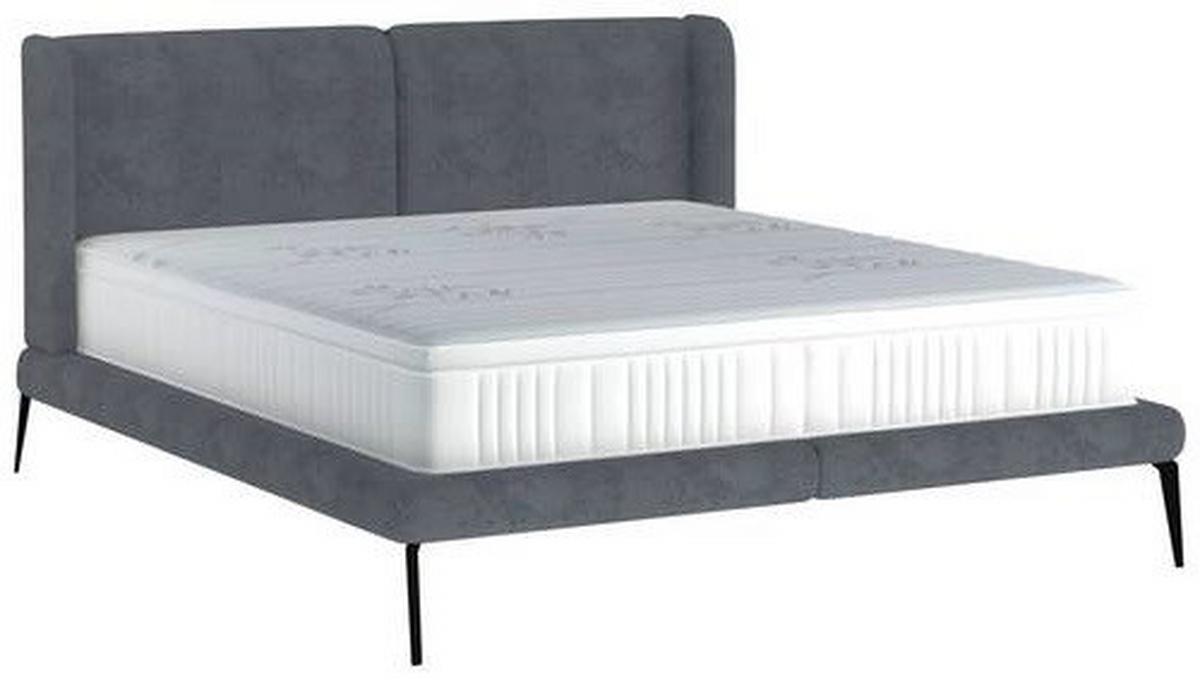 Polsterbett Tessina Sorisso - Hellgrau/Schwarz, MODERN, Textil (180/200cm) - Livetastic