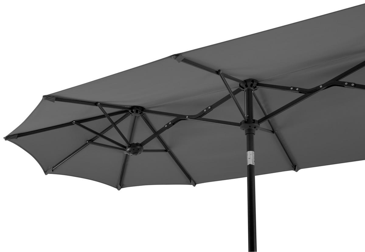 Doppelsonnenschirm Salerno BxHxT: 300x220x150 cm Anthrazit - Anthrazit, Basics, Textil/Metall (300/220/150cm) - Schneider