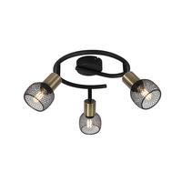 Strahler Fiastra 3-Flammig verstellbar Ø 23 cm - Schwarz, Basics, Metall (23/14cm) - Globo