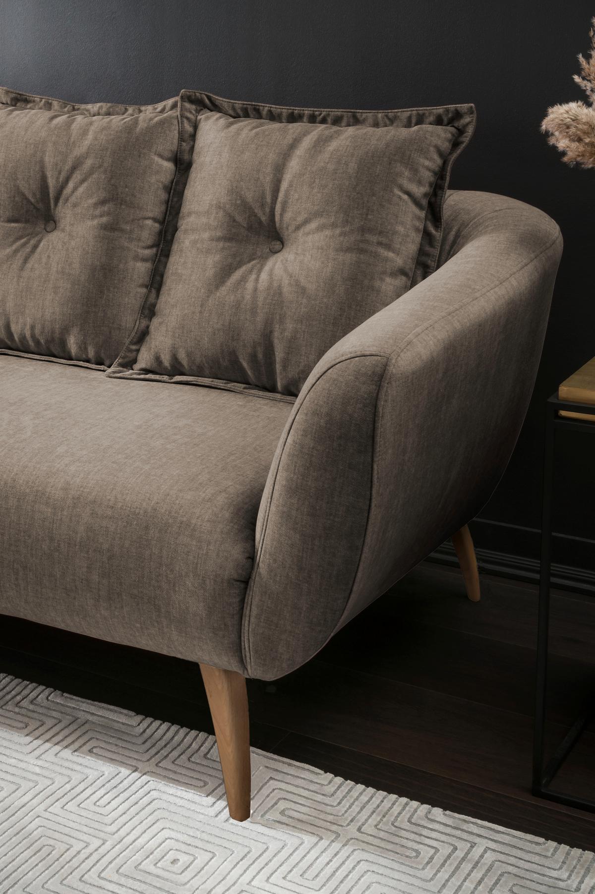 3-Sitzer-Sofa Baggio Braun B: 236 cm - Buchefarben/Braun, MODERN, Textil (236/94/103cm) - Livetastic