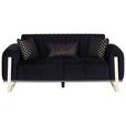 2-Sitzer-Sofa Bono Schwarz - Goldfarben/Schwarz, MODERN, Textil (180/83/90cm) - Luca Bessoni