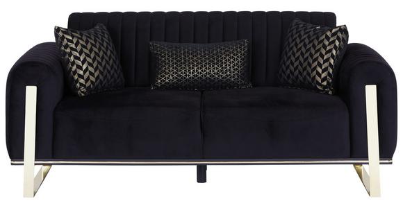 2-Sitzer-Sofa Bono Schwarz - Goldfarben/Schwarz, MODERN, Textil (180/83/90cm) - Luca Bessoni