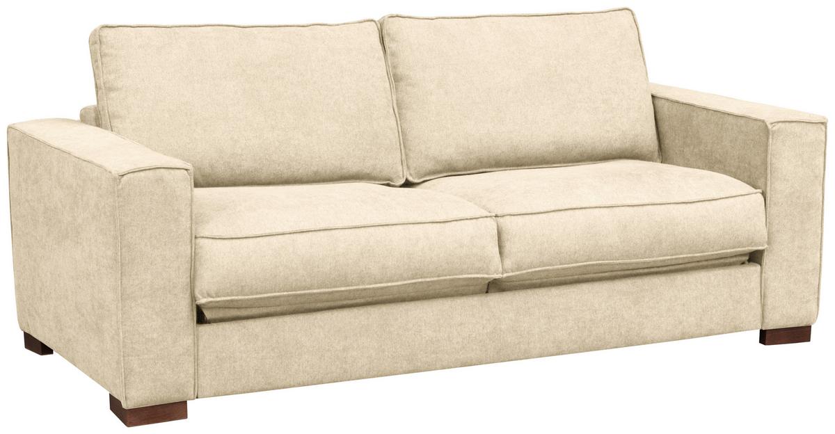 Schlafsofa Texas Creme Webstoff, B: 203 Cm - Dunkelbraun/Creme, Design, Textil (203/85/99cm) - MID.YOU