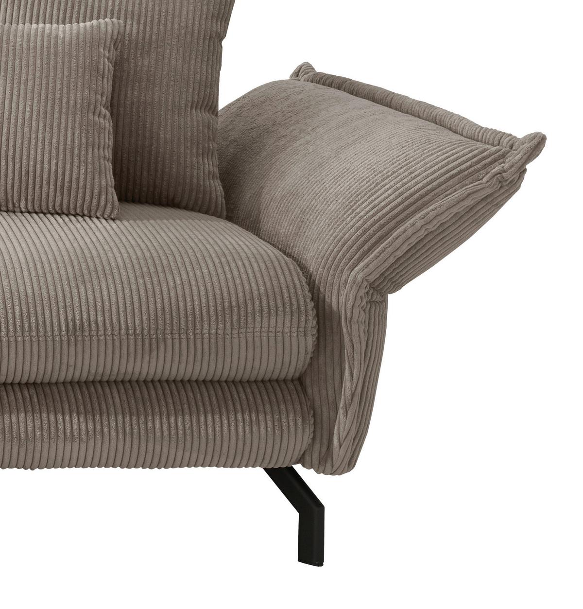 Ecksofa Lava Graubraun S: 180/255 cm - Graubraun/Schwarz, MODERN, Textil (180/255cm) - Livetastic
