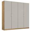 Drehtürenschrank B: 181 cm Berlin Eiche Dekor/Hellgrau - Hellgrau/Eiche Artisan, MODERN, Holzwerkstoff (181/197/54cm) - Rauch Möbel