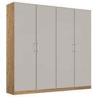 Drehtürenschrank B: 181 cm Berlin Eiche Dekor/Hellgrau - Hellgrau/Eiche Artisan, MODERN, Holzwerkstoff (181/197/54cm) - Rauch Möbel