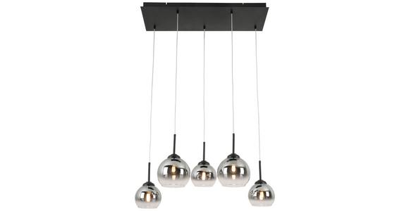 Hängeleuchte Ellen H: 120 Cm 5-Flammig - Chromfarben/Schwarz, Design, Glas/Metall (75/31/120cm) - James Wood