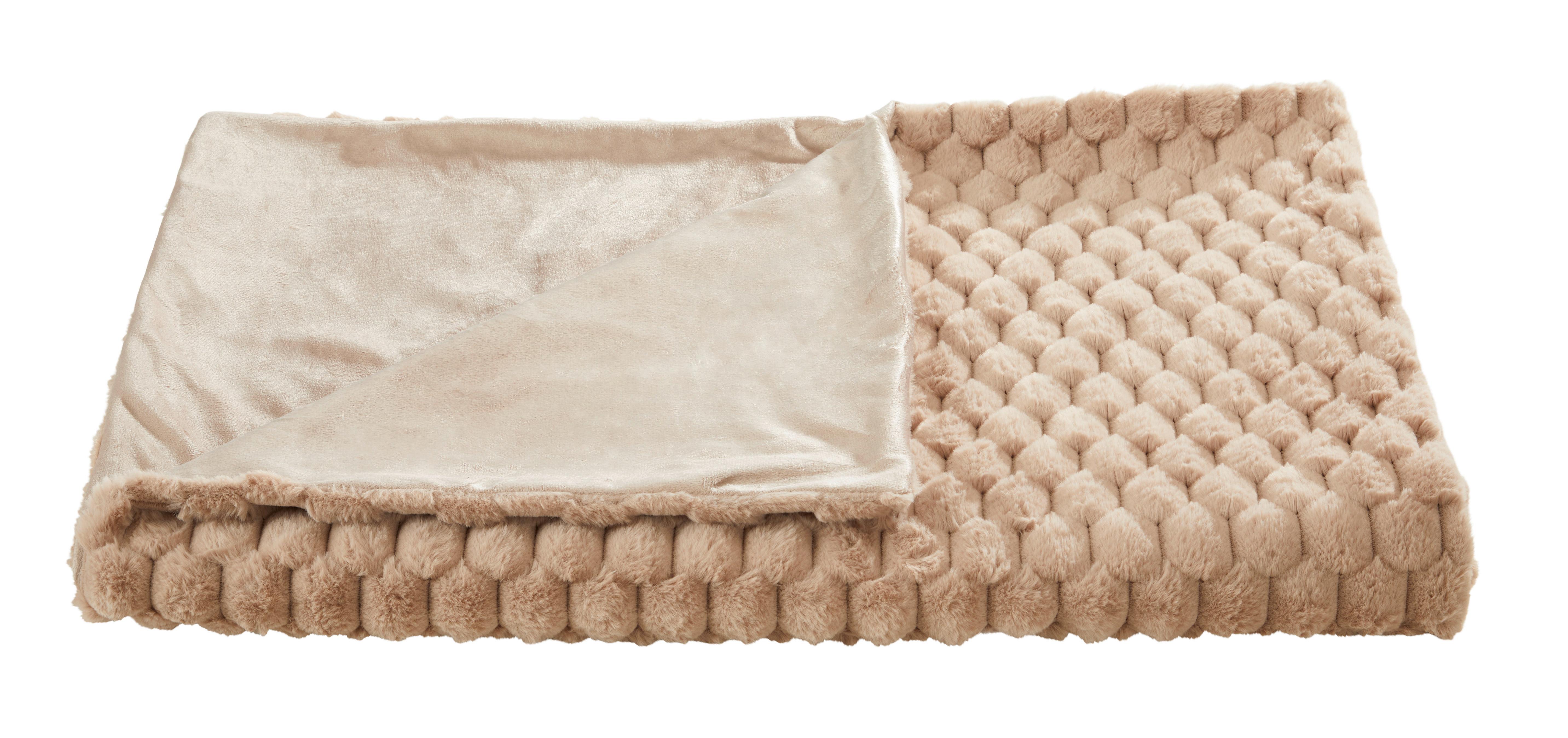 Felldecke Levi - Taupe, MODERN, Textil (150/200cm) - Luca Bessoni