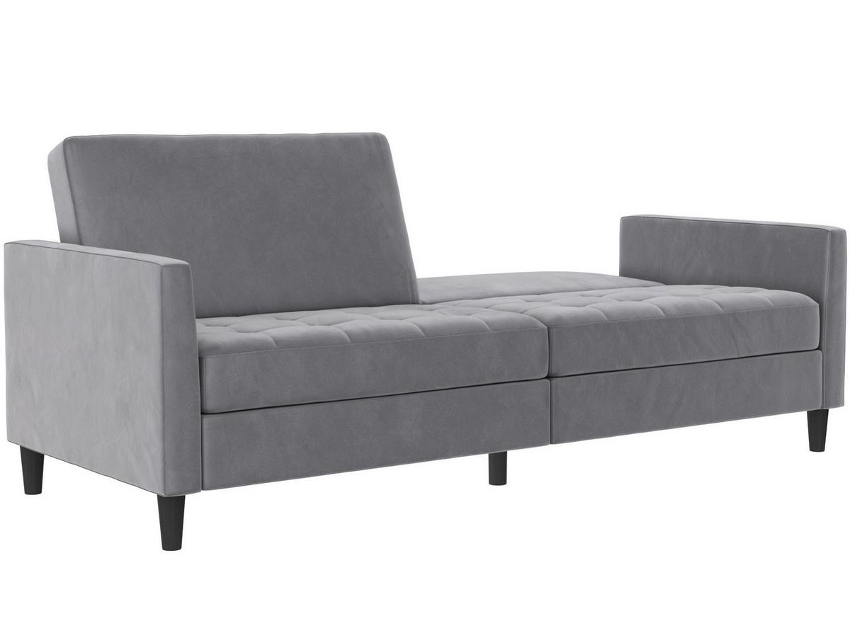 Schlafsofa Palermo Grau, mit Schlaffunktion - Schwarz/Grau, Basics, Textil (207/86cm) - Livetastic