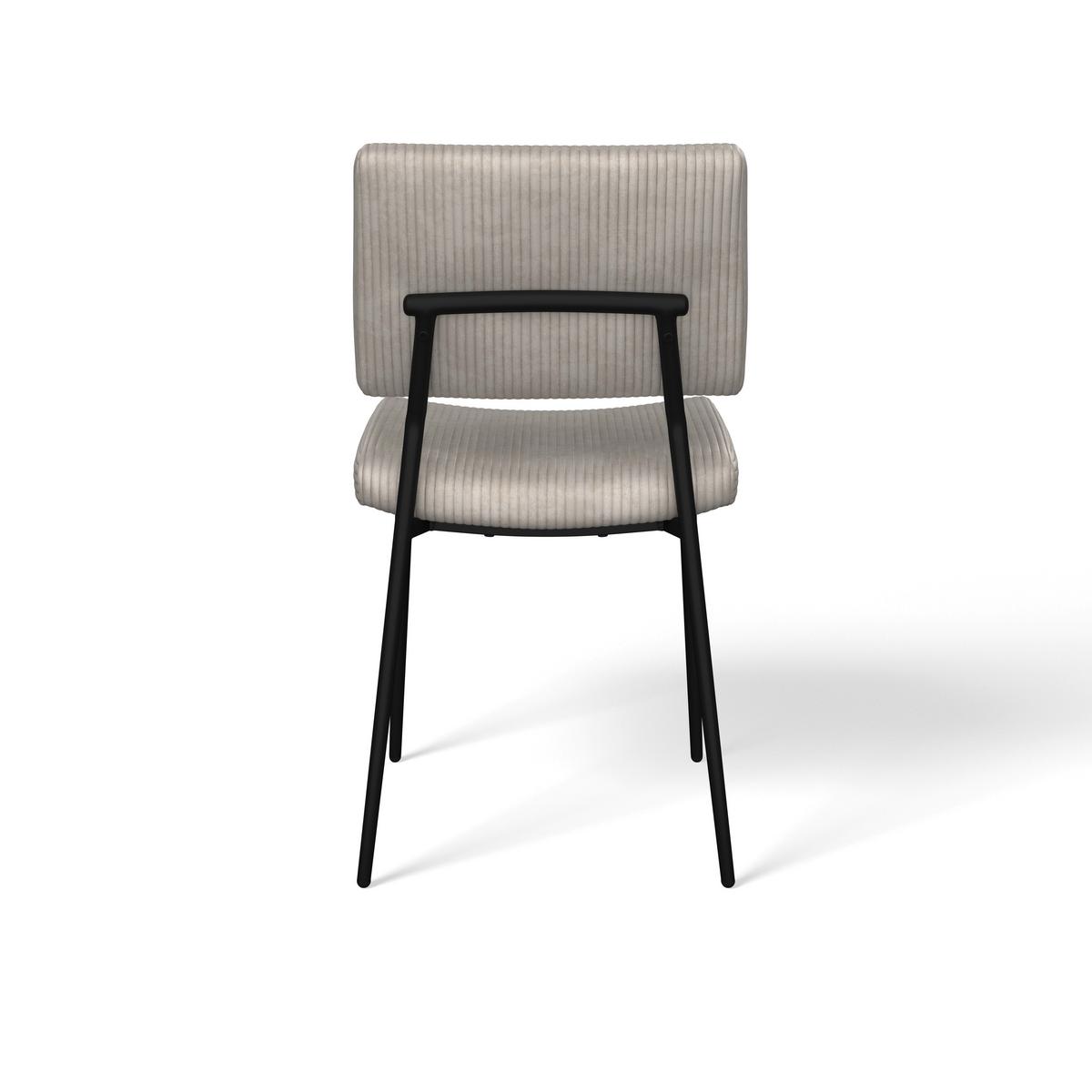 Stolička béžová - čierna/béžová, Modern, kov/drevo (56/85/47cm) - Bessagi Home