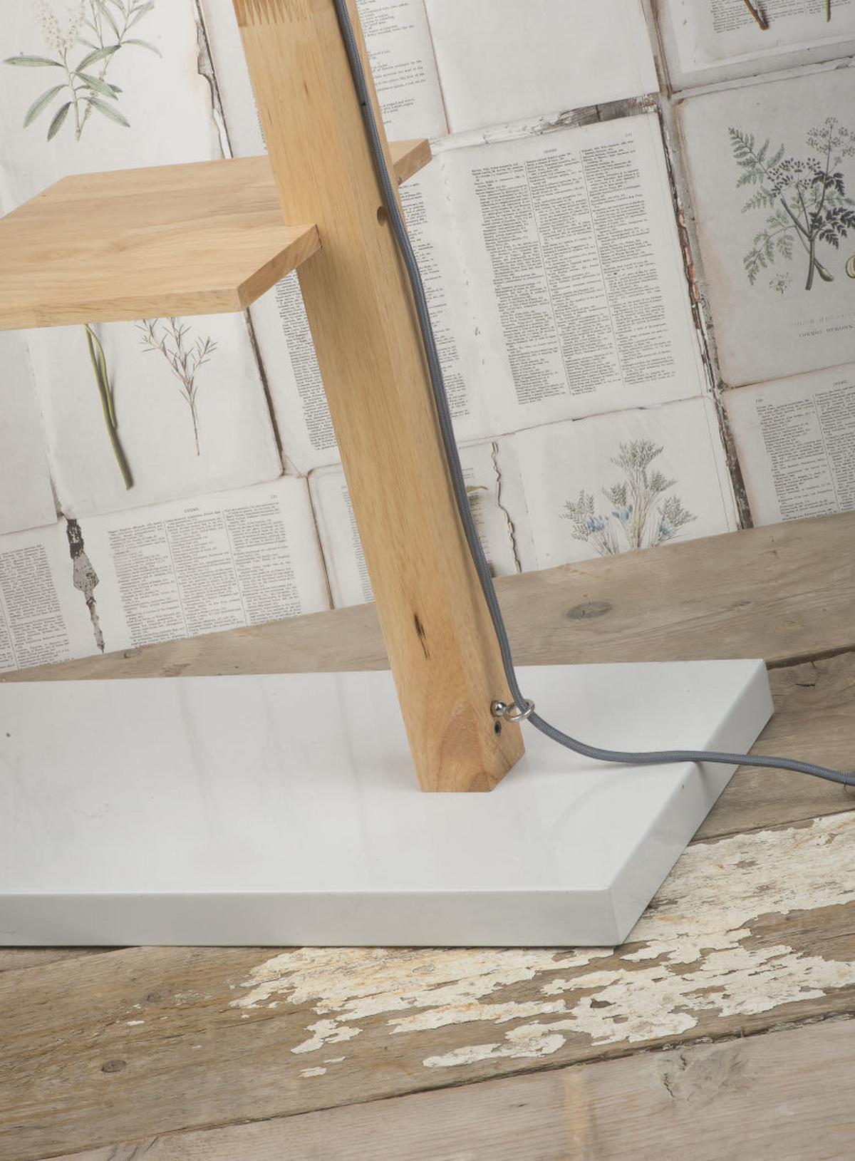 Stehlampe Holz Cambridge dimmbar Weiß/Braun - Weiß, Design, Holz/Metall (30/168/49cm) - It's about Romi