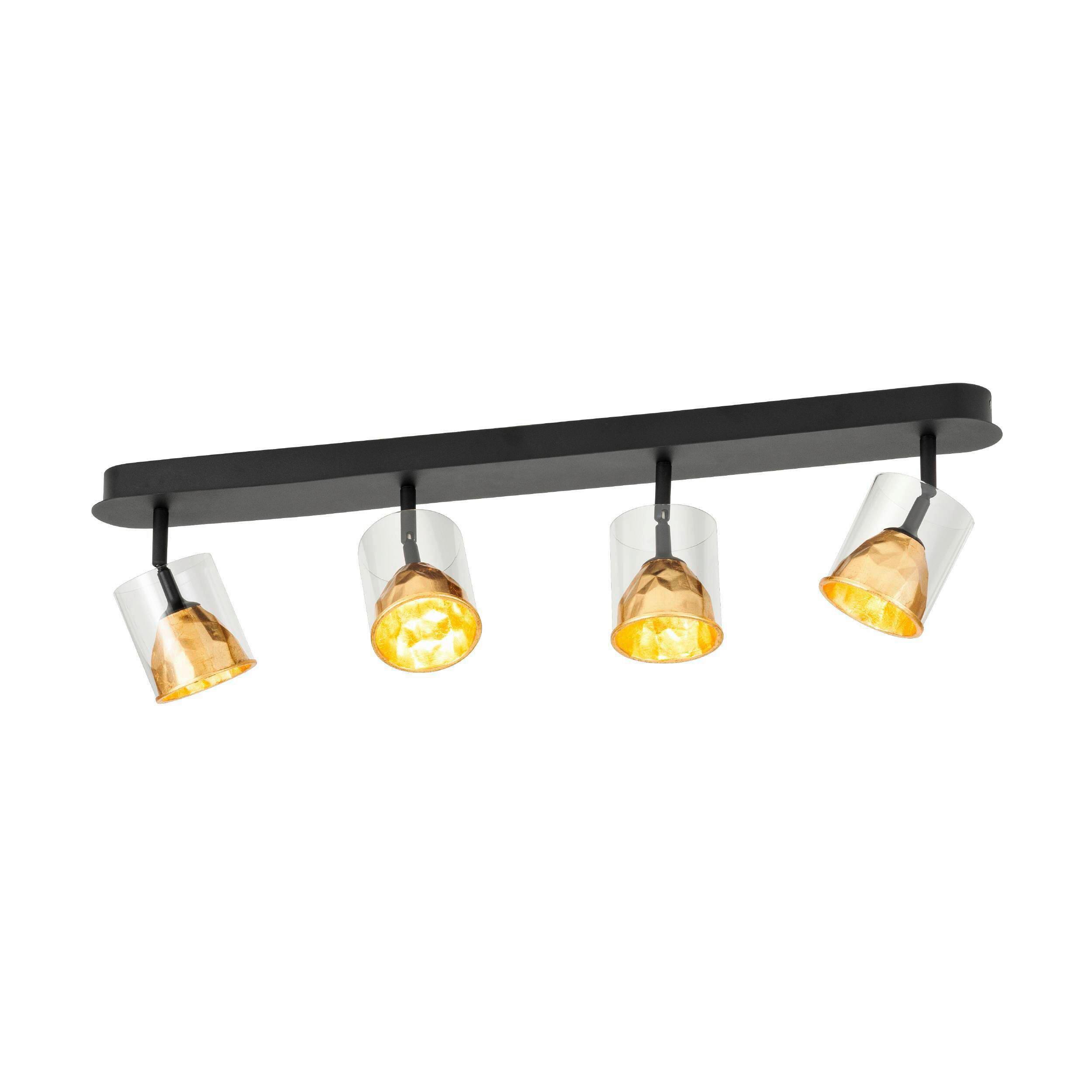 Led-spot 39576_melito - Goldfarben/Schwarz, Basics, Glas/Metall (78/9/18,5cm) - Eglo