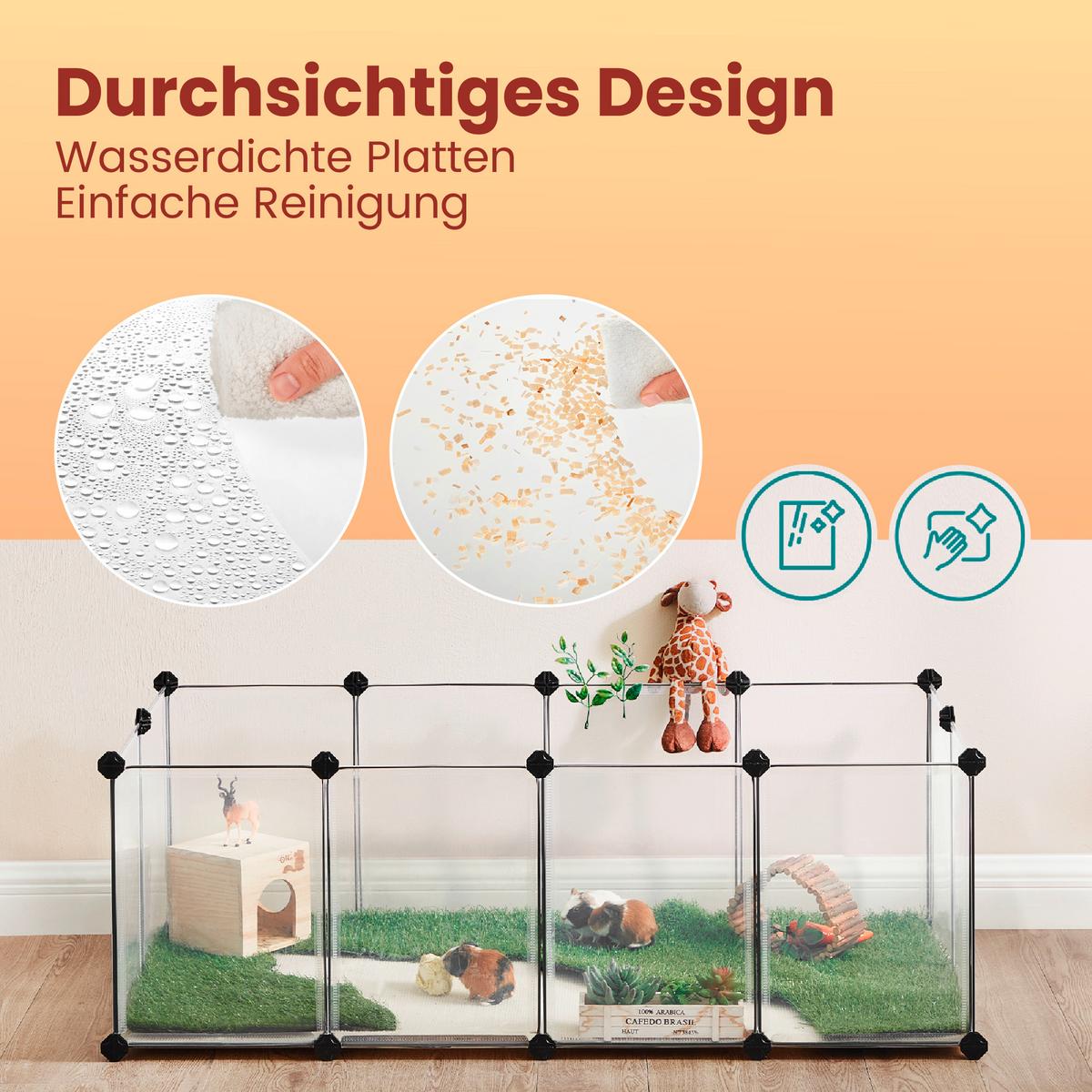 Heimtiergehege Weiß B: 125 cm - Weiß, Basics, Kunststoff (125/42/63cm)