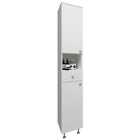 HOCHSCHRANK NILOSI - Silberfarben/Weiß, MODERN, Holzwerkstoff (30/185/31cm) - MID.YOU
