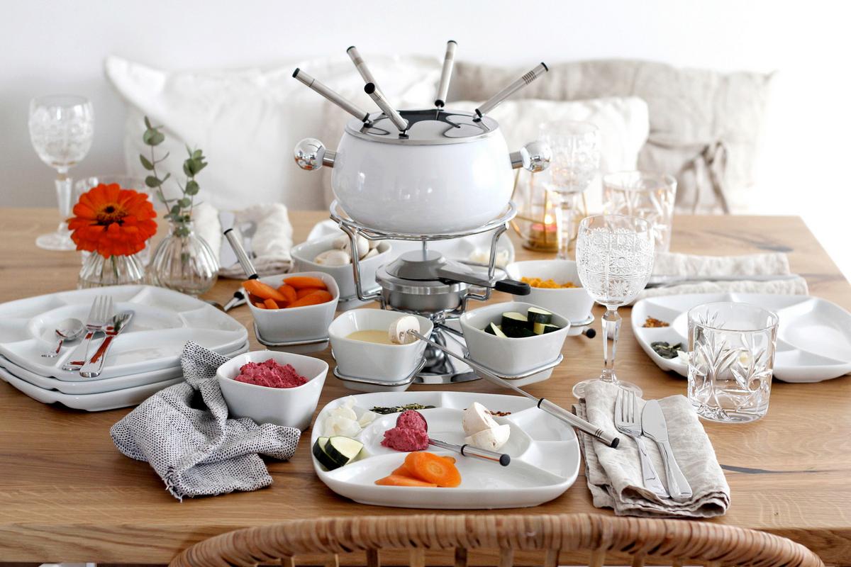 Tellerset 4-Teilig Porzellan, Weiß, Glänzend - Weiß, Basics, Keramik (23/2,5/23cm) - Mäser